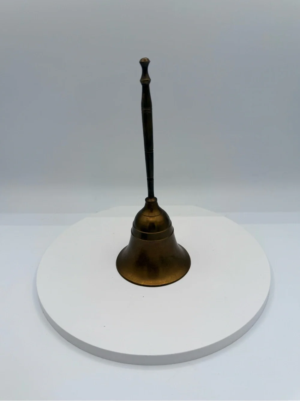 Vintage Solid Brass Long Handle Hand Bell Decor